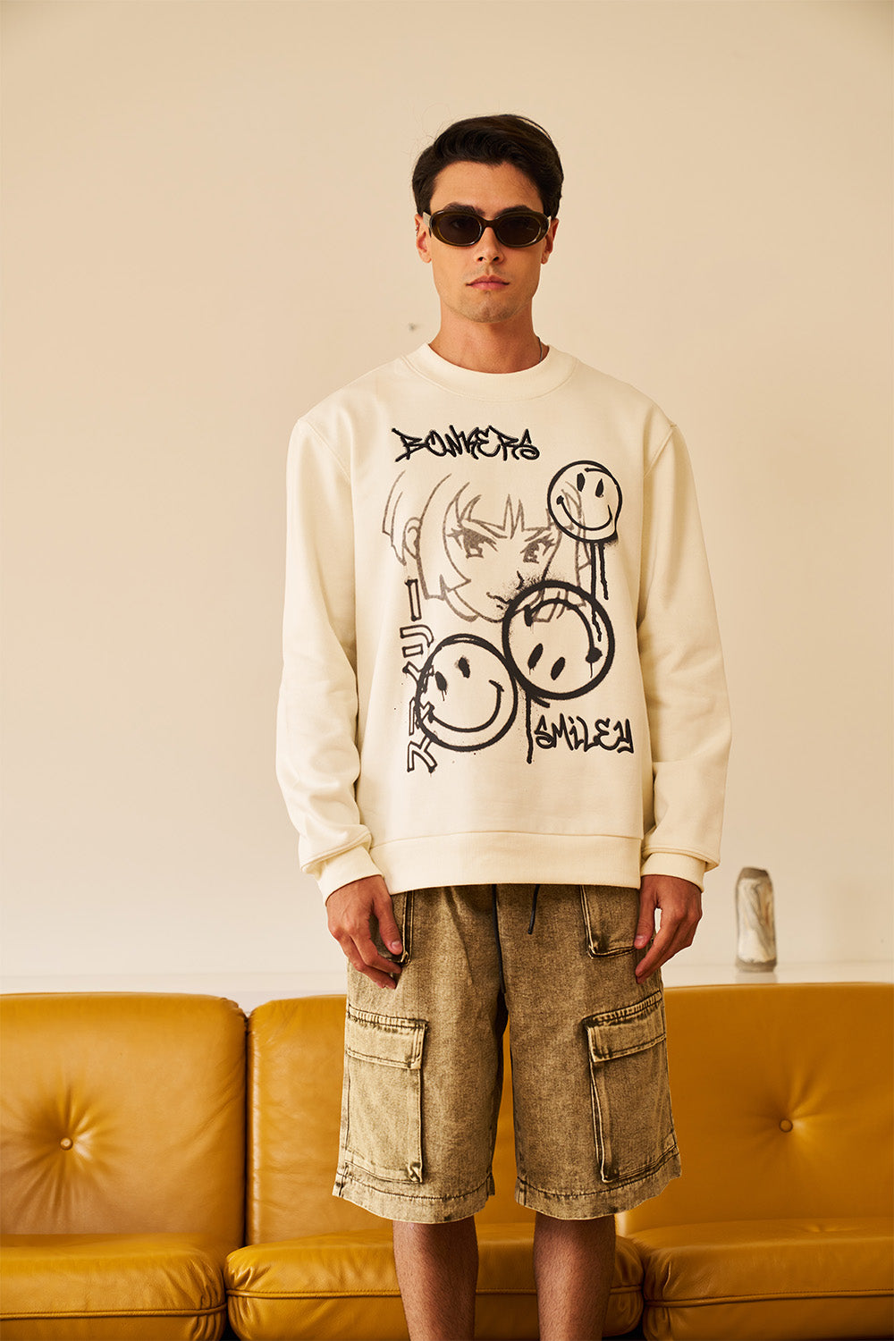 Smiley Originals Off White Sweatshirt - BonkersCorner