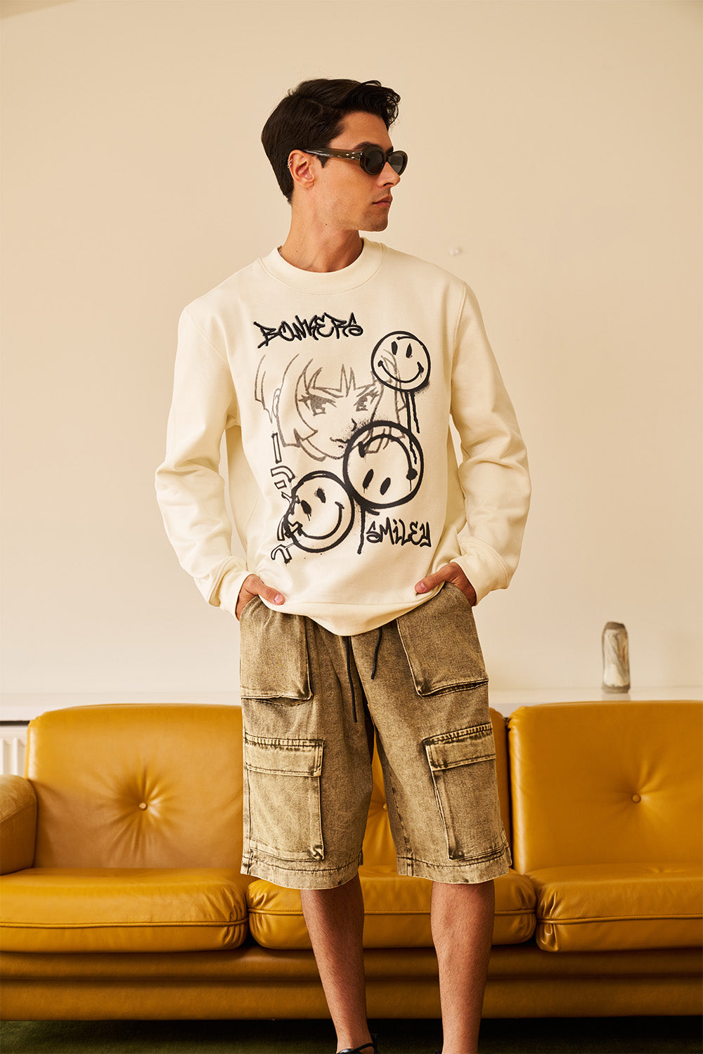 Smiley Originals Off White Sweatshirt - BonkersCorner