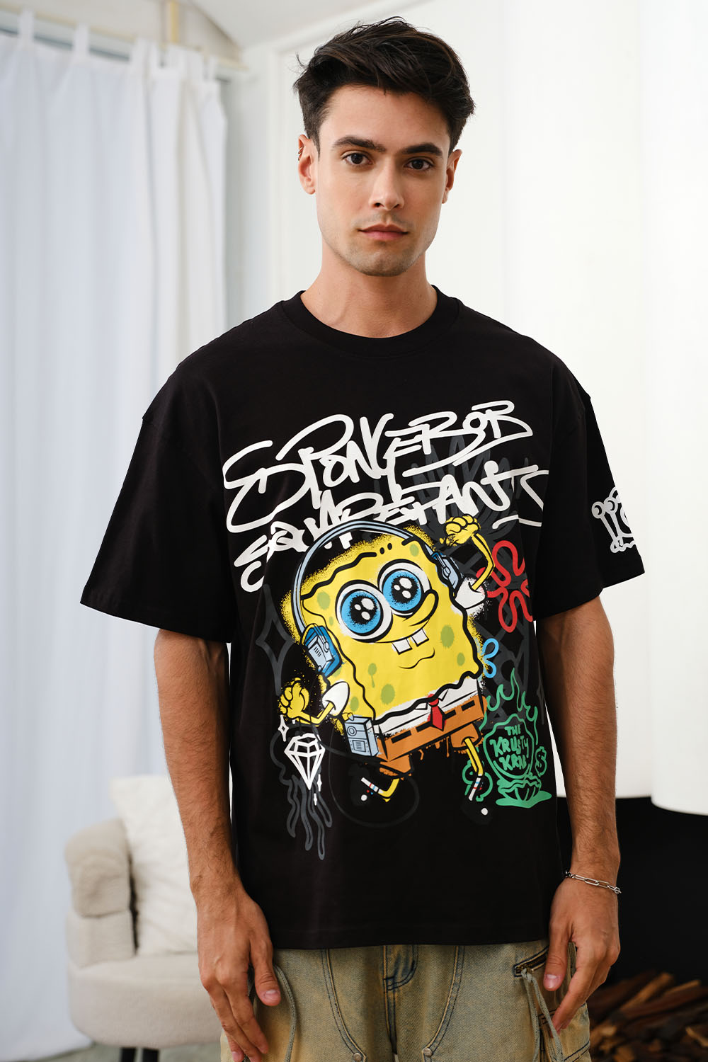 SpongeBob SquarePants Graffiti Oversized T-shirt - BonkersCorner