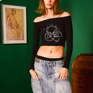 Tweety Satan Off Shoulder Top - BonkersCorner