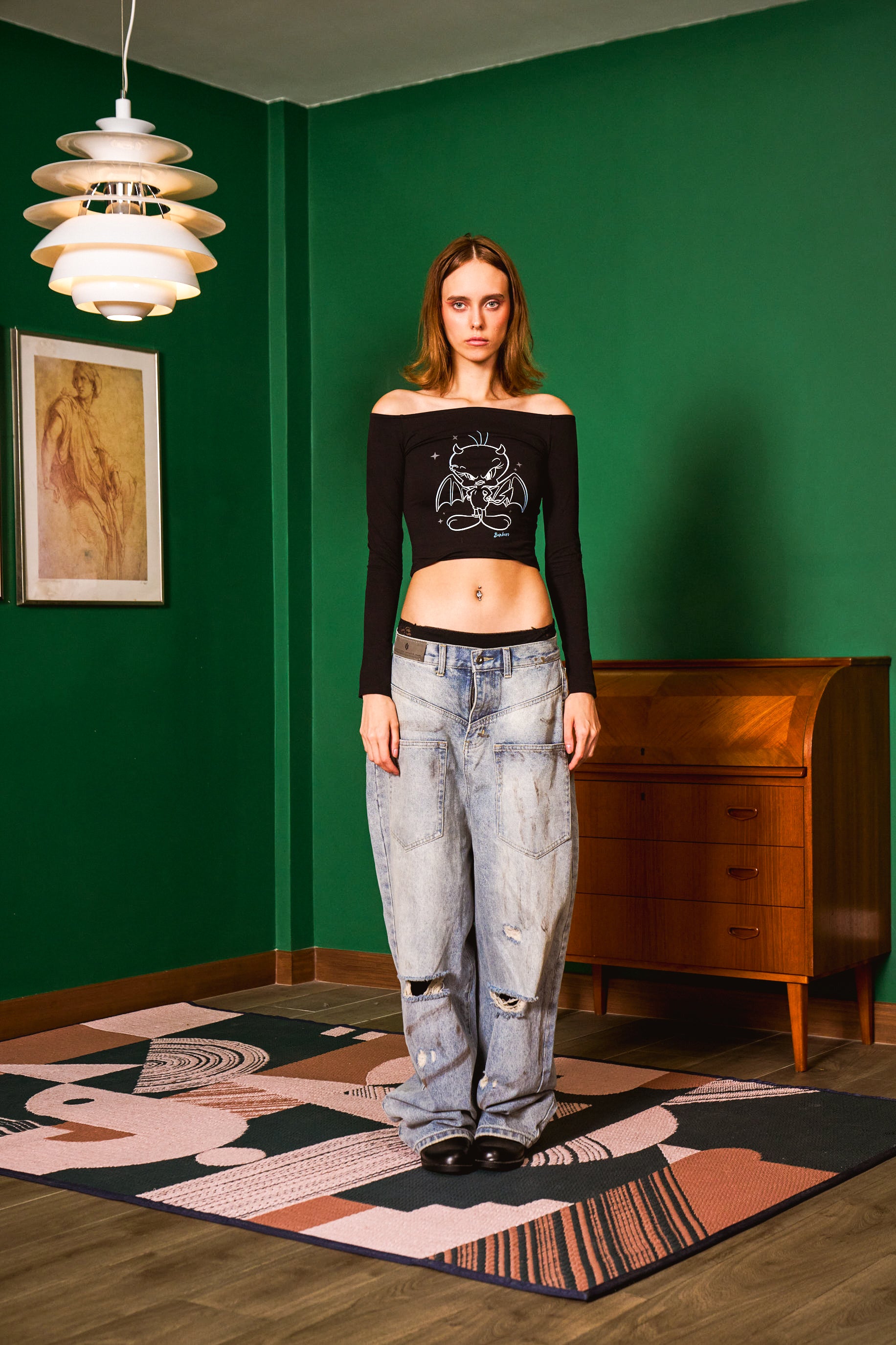 Tweety Satan Off Shoulder Top - BonkersCorner