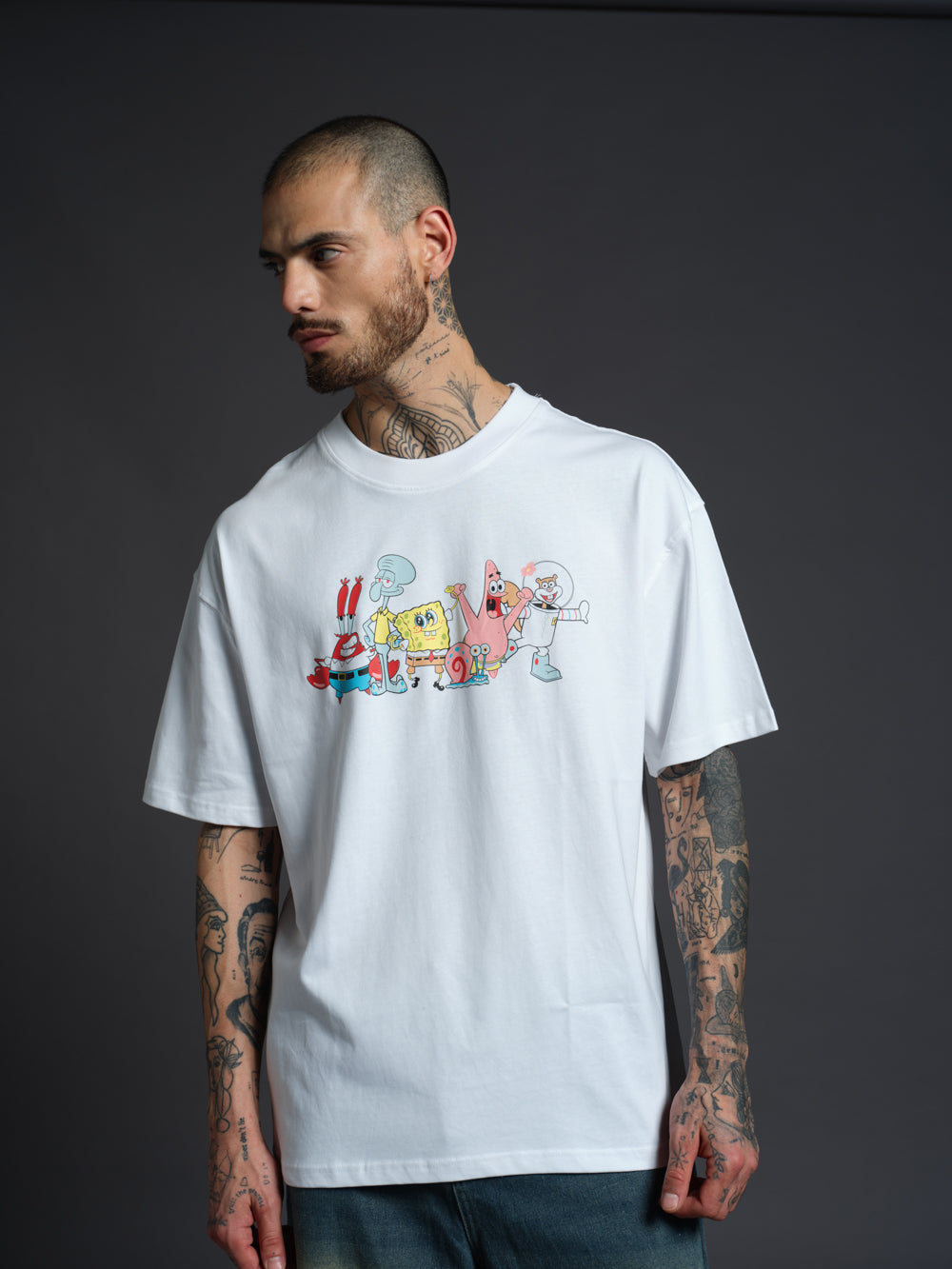 White Spongebob Be The Change T-shirt