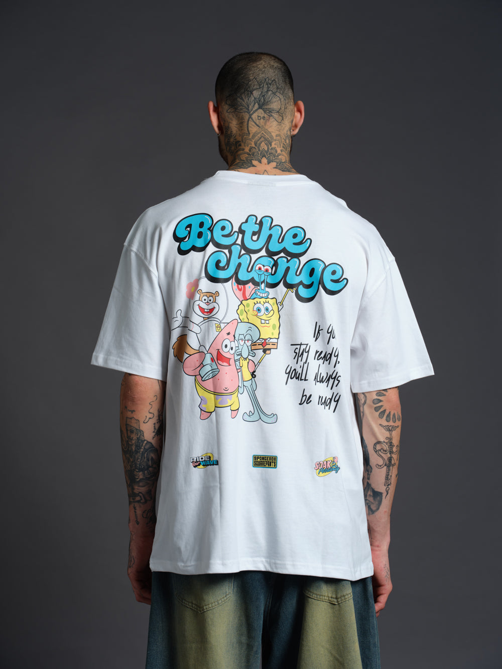 White Spongebob Be The Change T-shirt