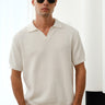 White Knit Polo T-shirt - BonkersCorner