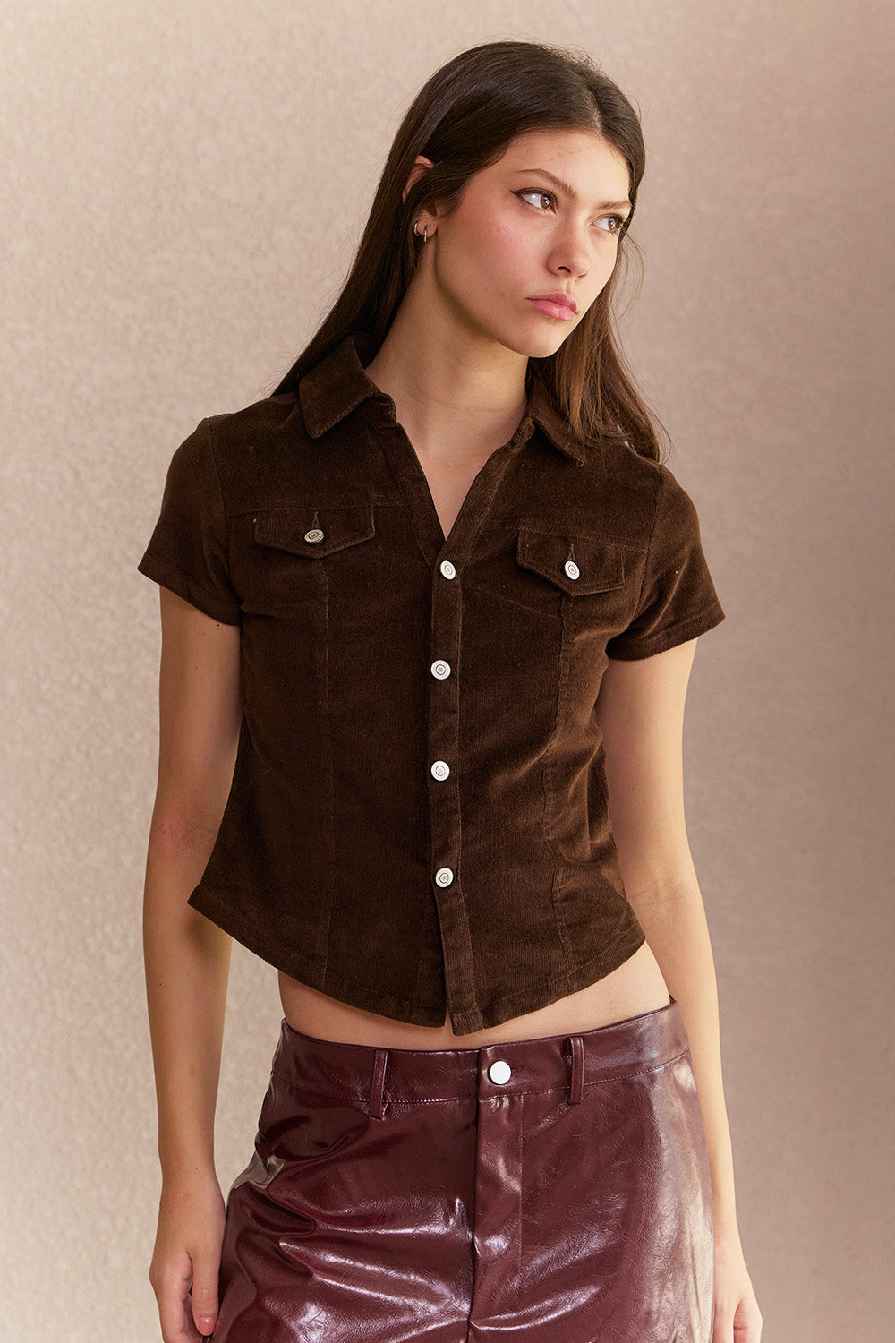 Brown Fitted Shirt