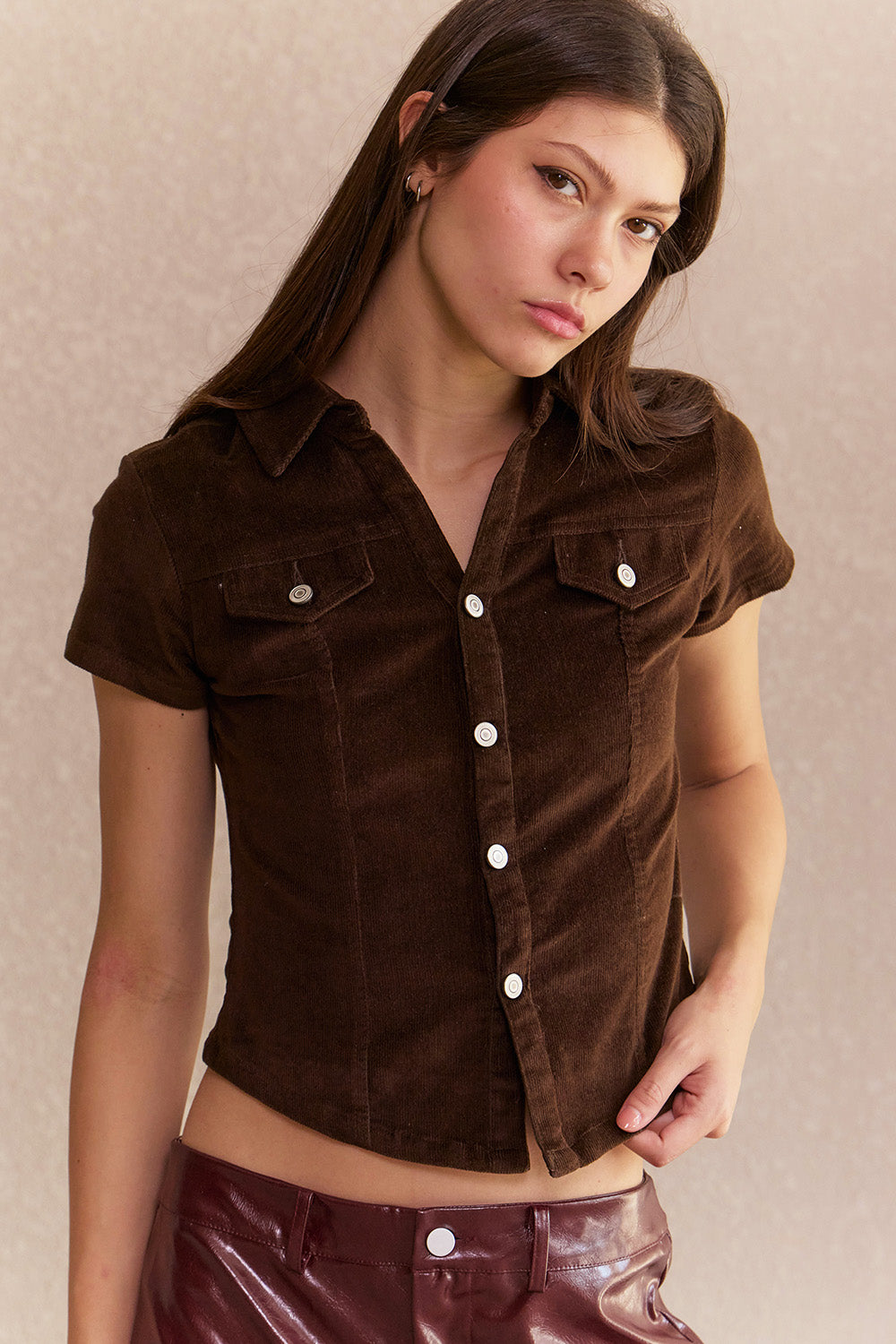Brown Fitted Shirt
