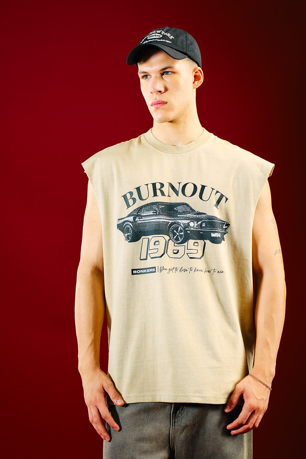 Burnout 1969 Beige Vest Tank - BonkersCorner