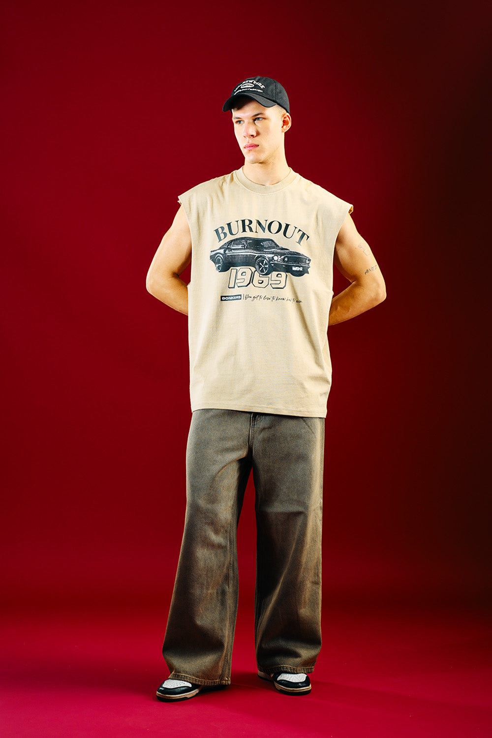 Burnout 1969 Beige Vest Tank - BonkersCorner