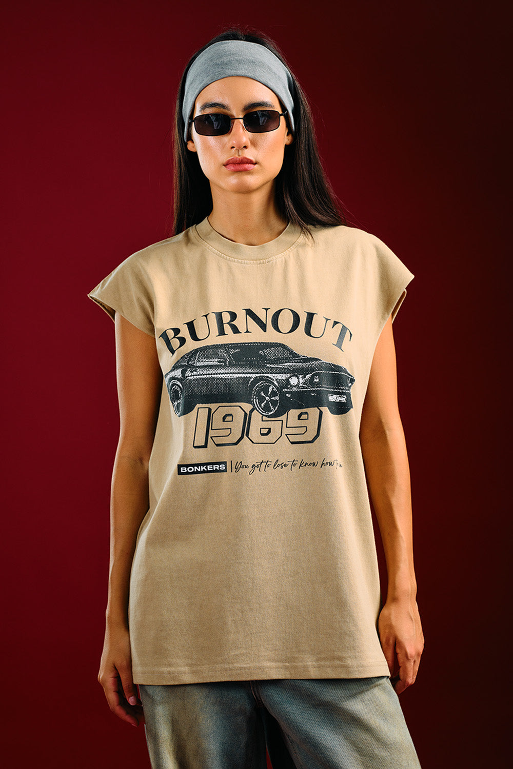 Burnout 1969 Beige Vest Tank - BonkersCorner