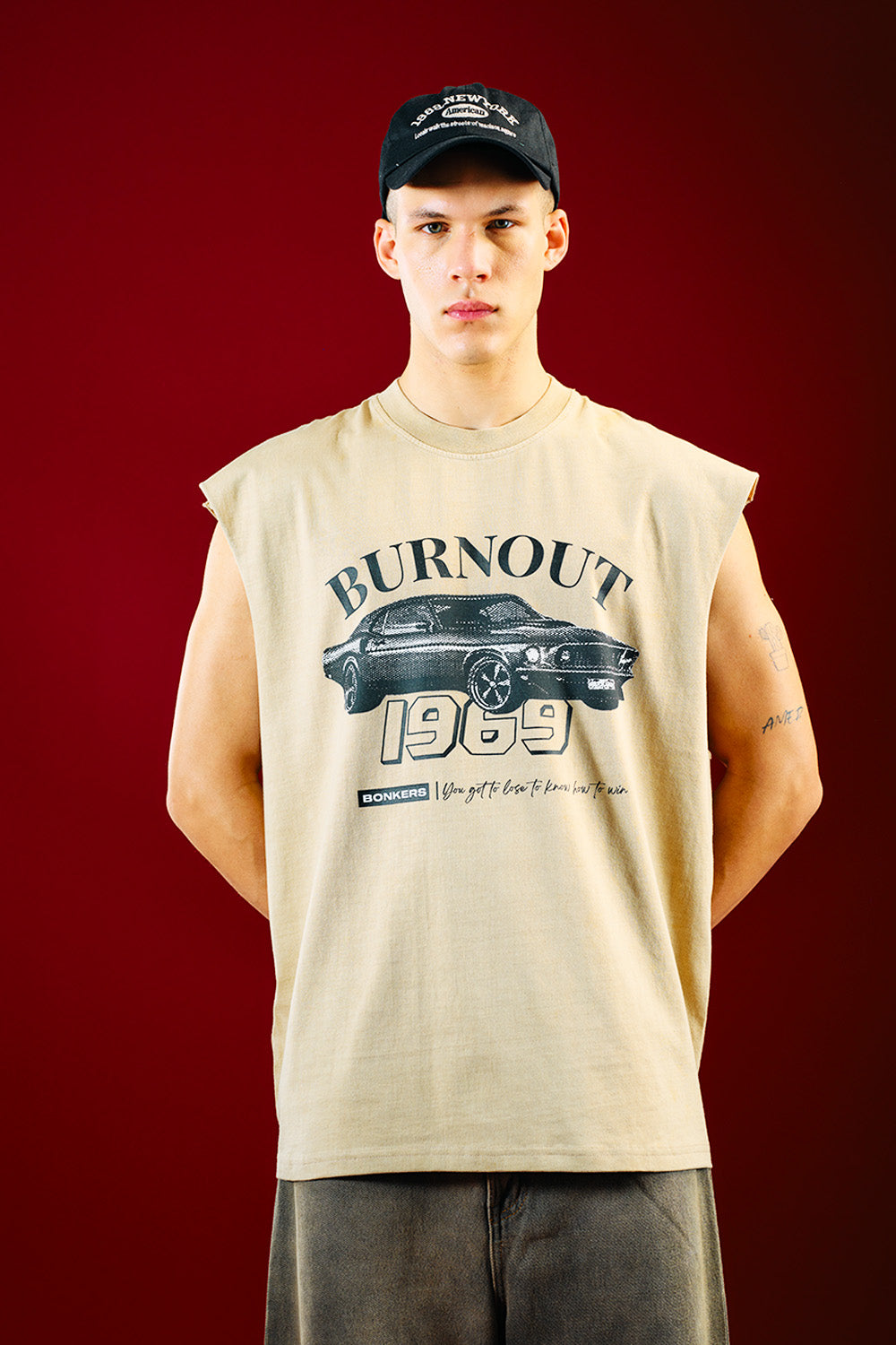 Burnout 1969 Beige Vest Tank - BonkersCorner