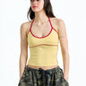 Butter Yellow Contrast Halter Top - BonkersCorner