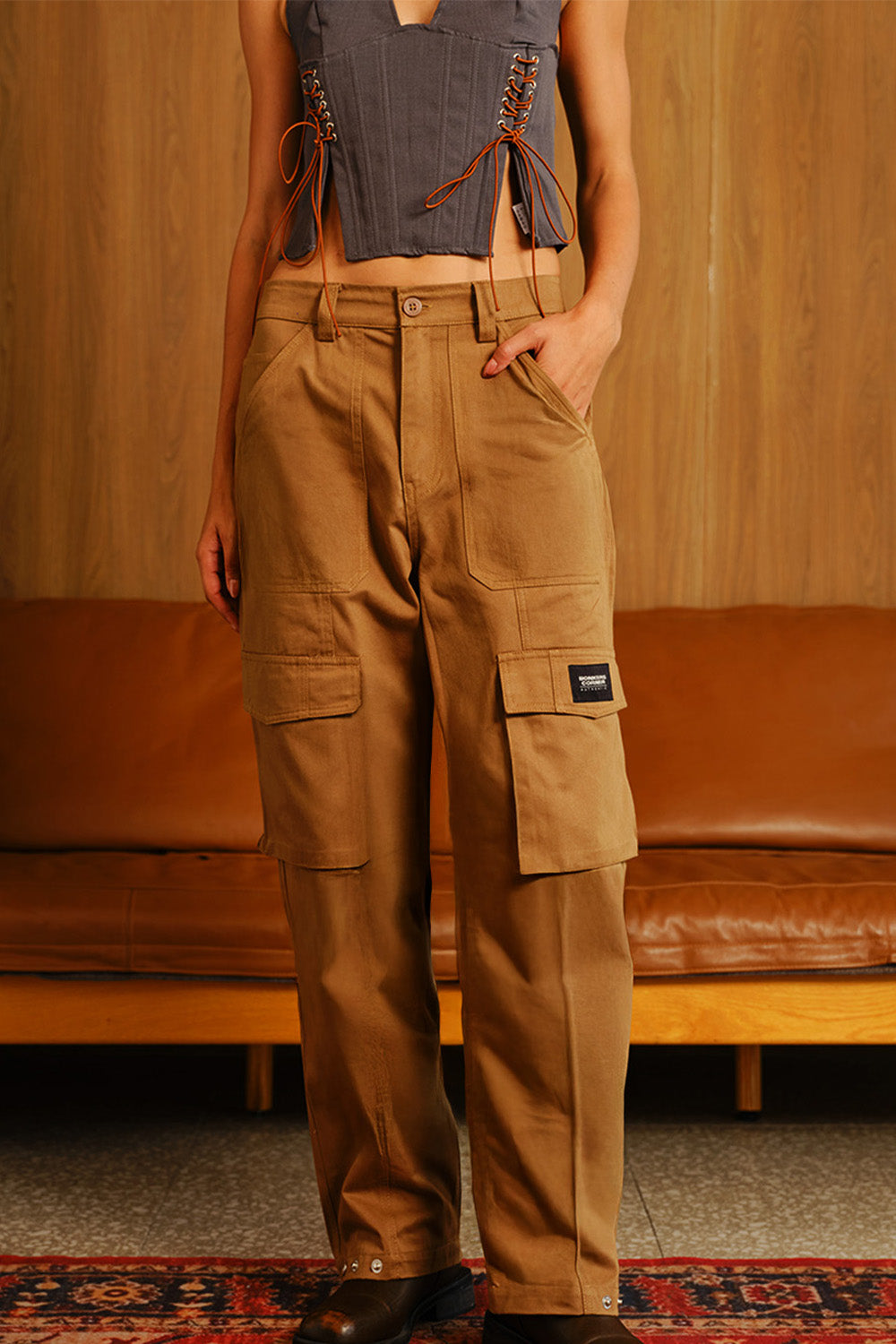 Caramel 6 Pockets Cargo Pant - BonkersCorner