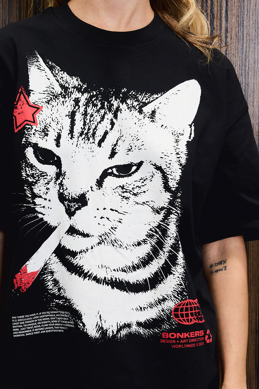 Cat After Hours Oversized T-shirt - BonkersCorner