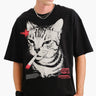 Cat After Hours Oversized T-shirt - BonkersCorner