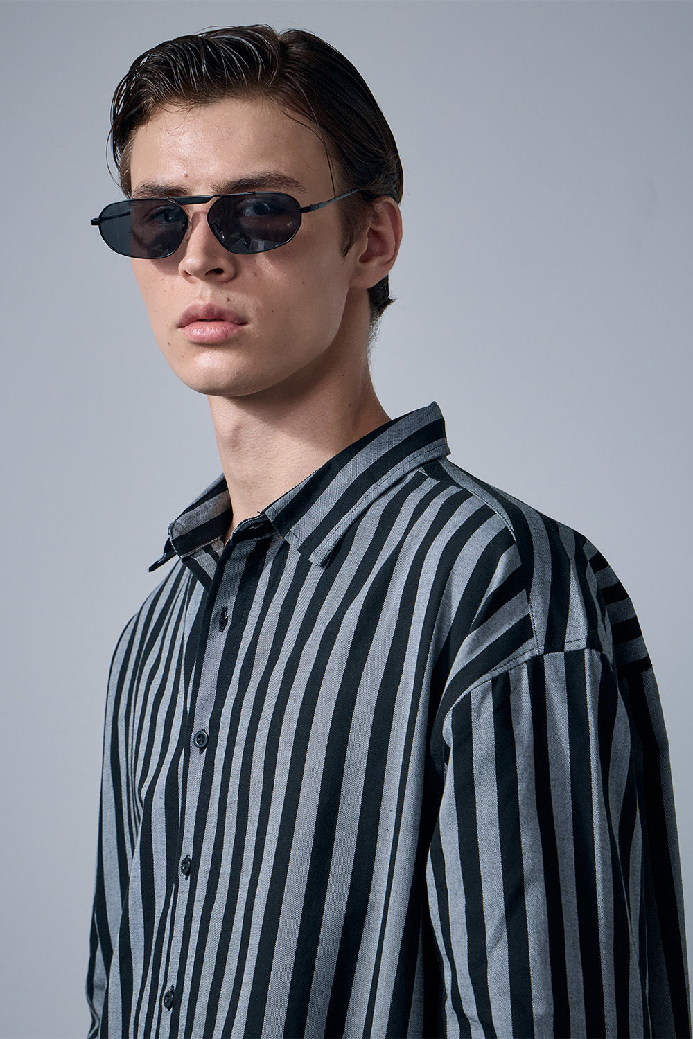 Charcoal Cabana Full Sleeve Striped Shirt - BonkersCorner