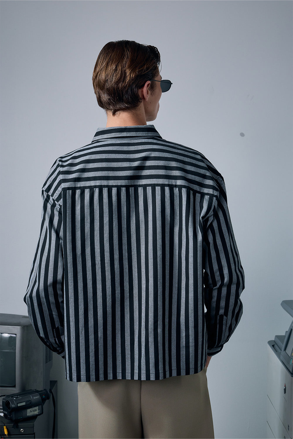 Charcoal Cabana Full Sleeve Striped Shirt - BonkersCorner