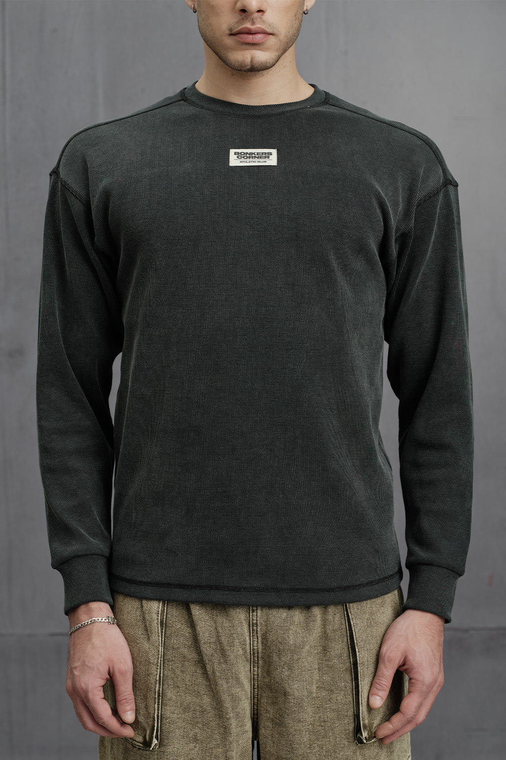 Charcoal Wash Long Sleeve T-shirt - BonkersCorner