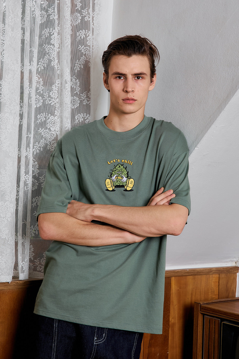 Chill Nugget Green Oversized T-shirt - BonkersCorner