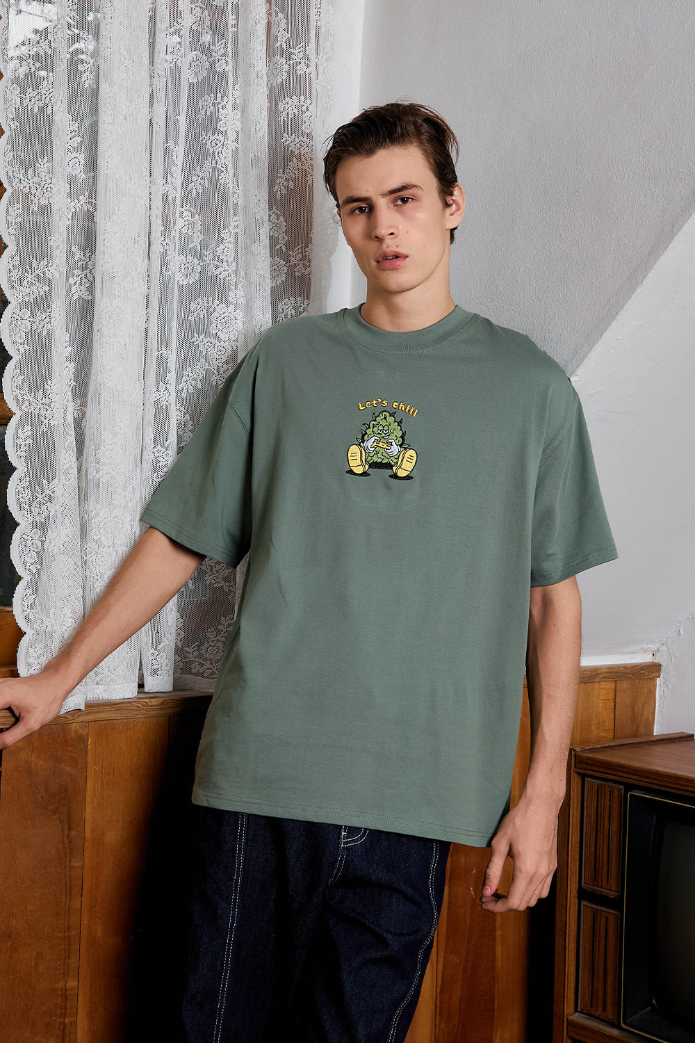 Chill Nugget Green Oversized T-shirt - BonkersCorner