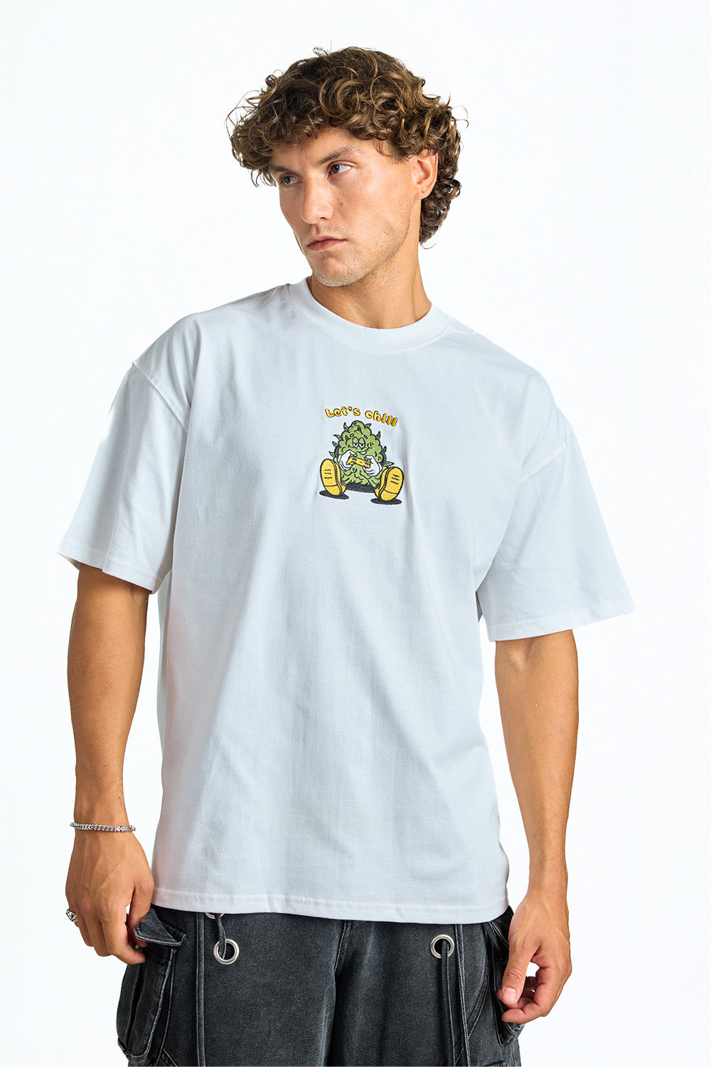 Chill Nugget White Oversized T-shirt - BonkersCorner