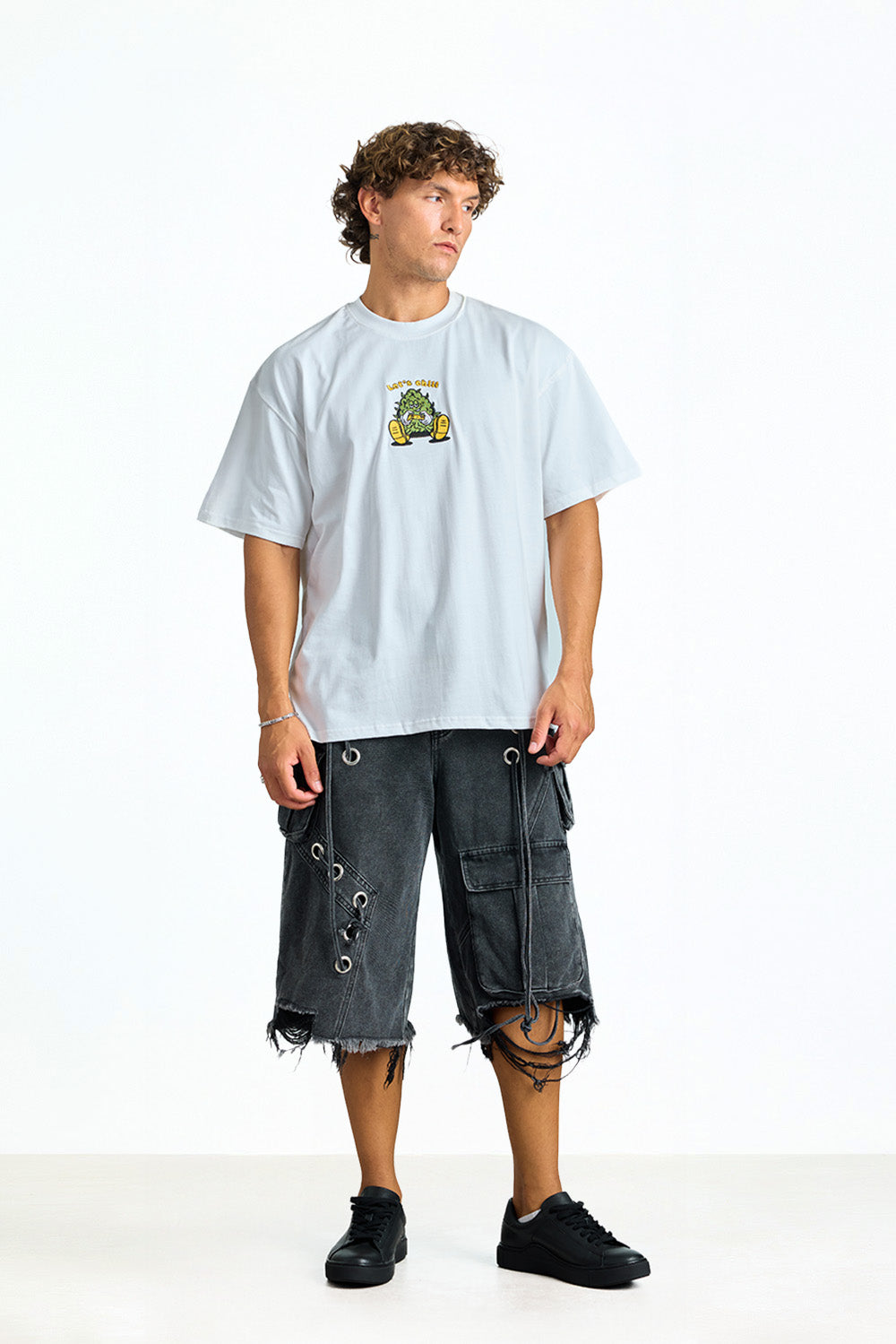 Chill Nugget White Oversized T-shirt - BonkersCorner