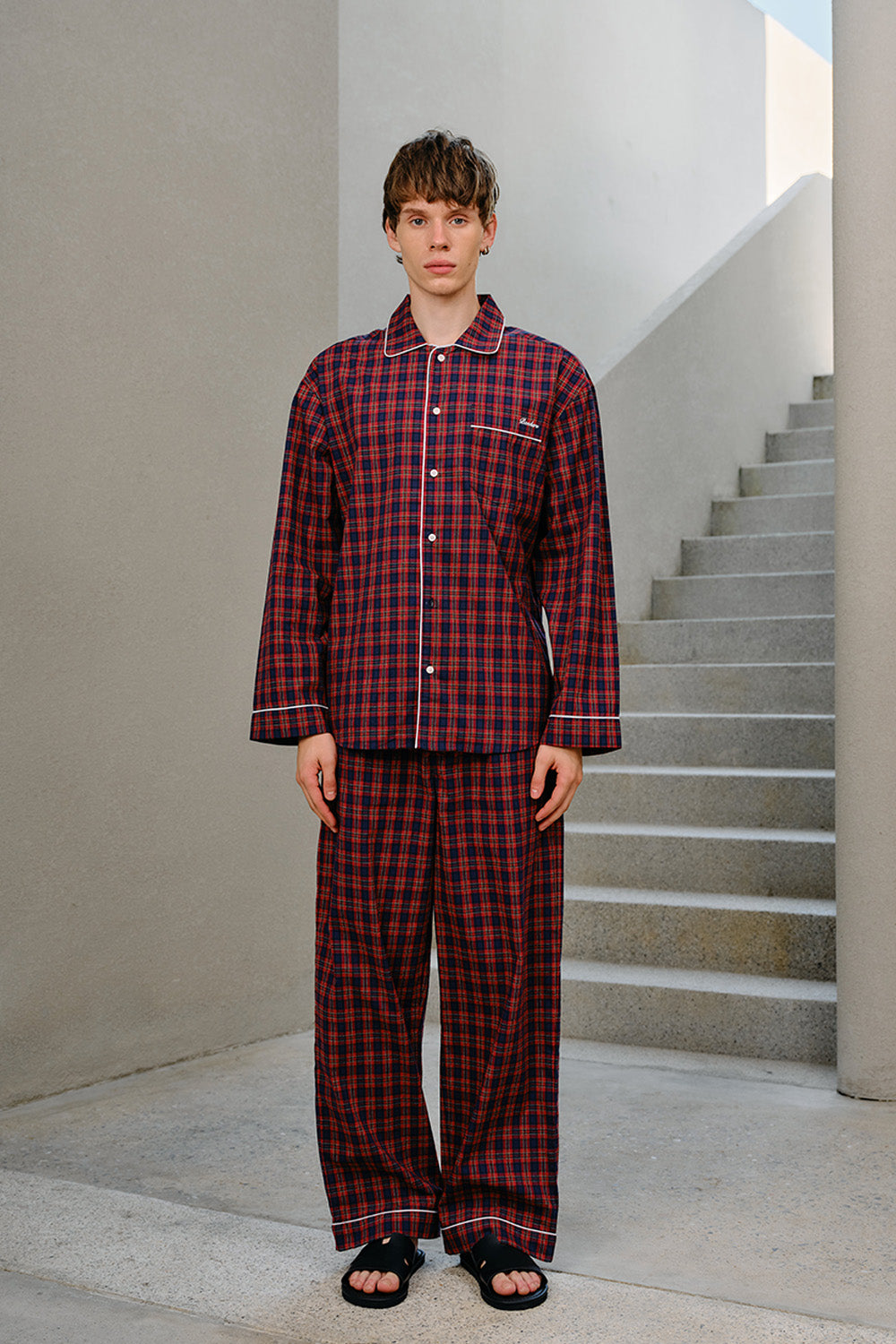 Classic Crimson Plaid Pyjama Set