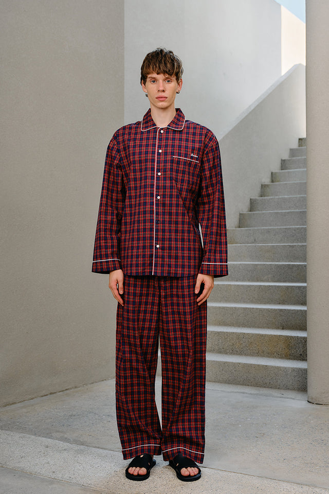 Buy Classic Crimson Plaid Pyjama Set for Men Online at Rs.2,499.00 ...