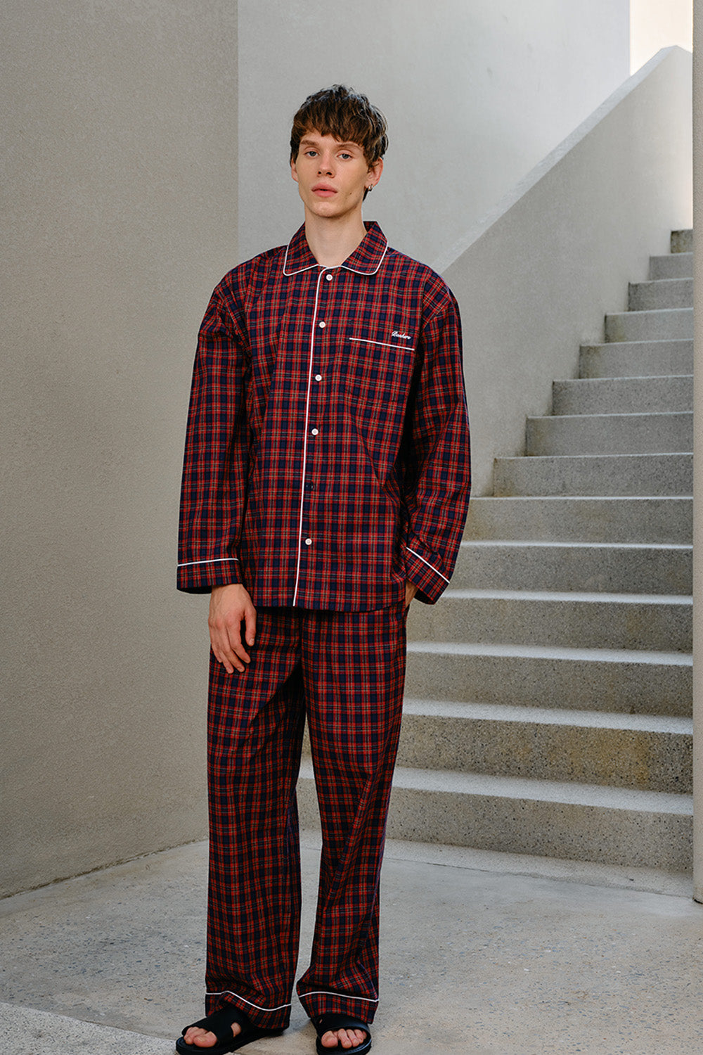 Classic Crimson Plaid Pyjama Set