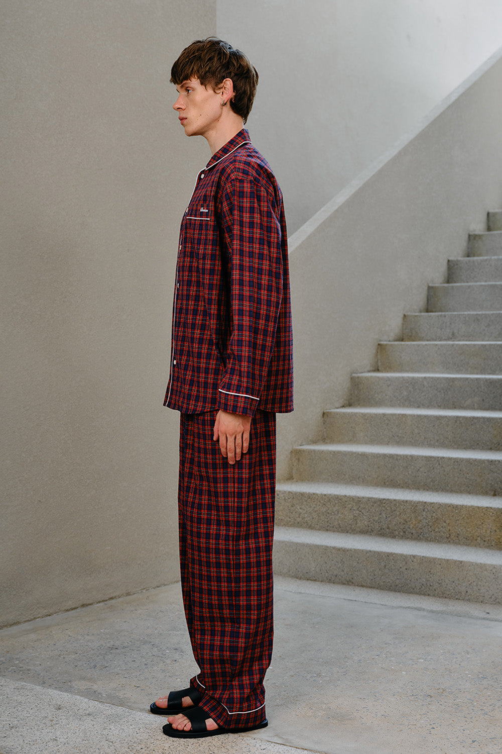 Classic Crimson Plaid Pyjama Set