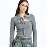 Cloud Grey Tie Front Shrug - BonkersCorner