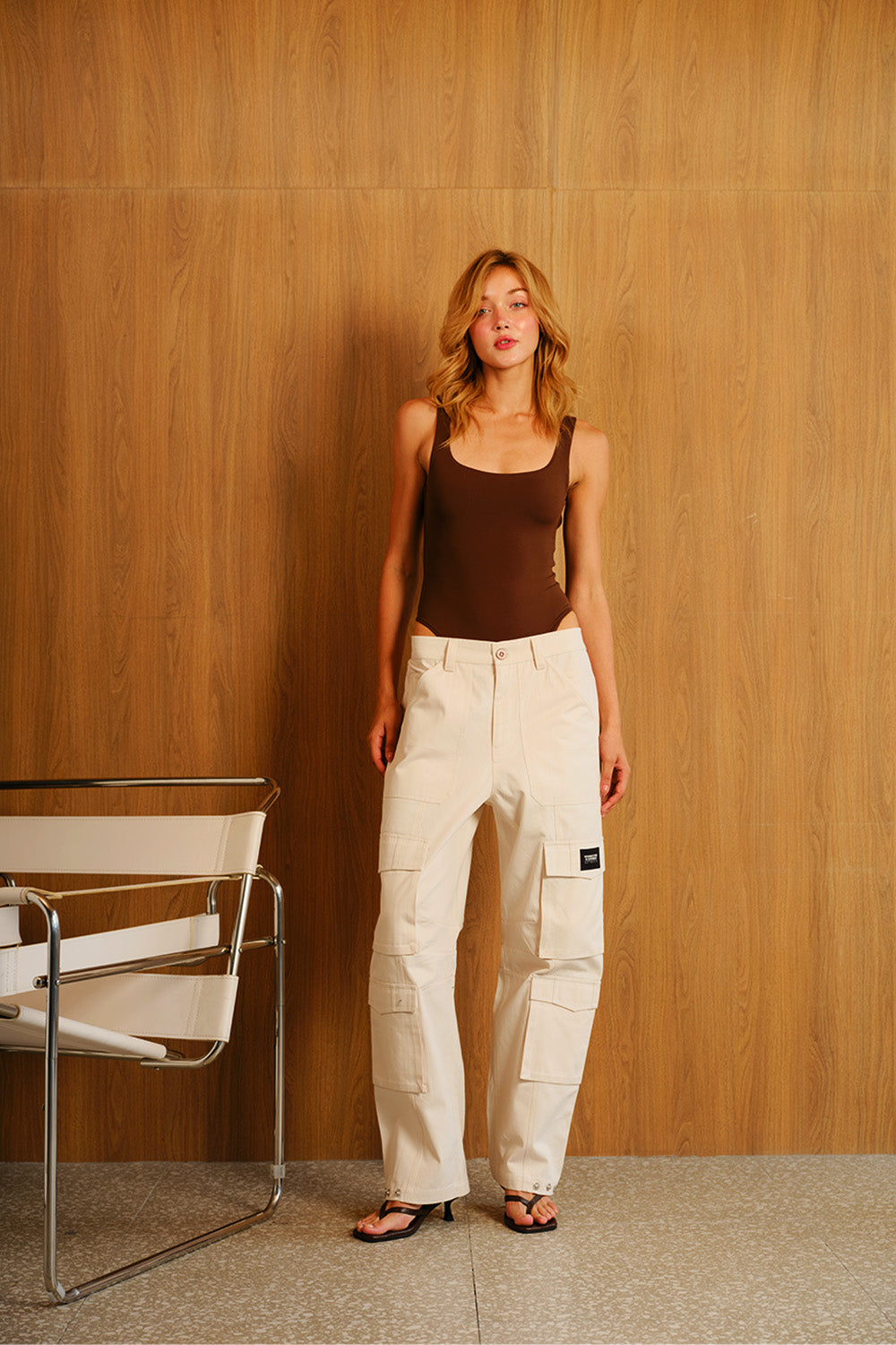 Cream 8 Pockets Cargo Pant - BonkersCorner