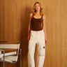 Cream 8 Pockets Cargo Pant - BonkersCorner