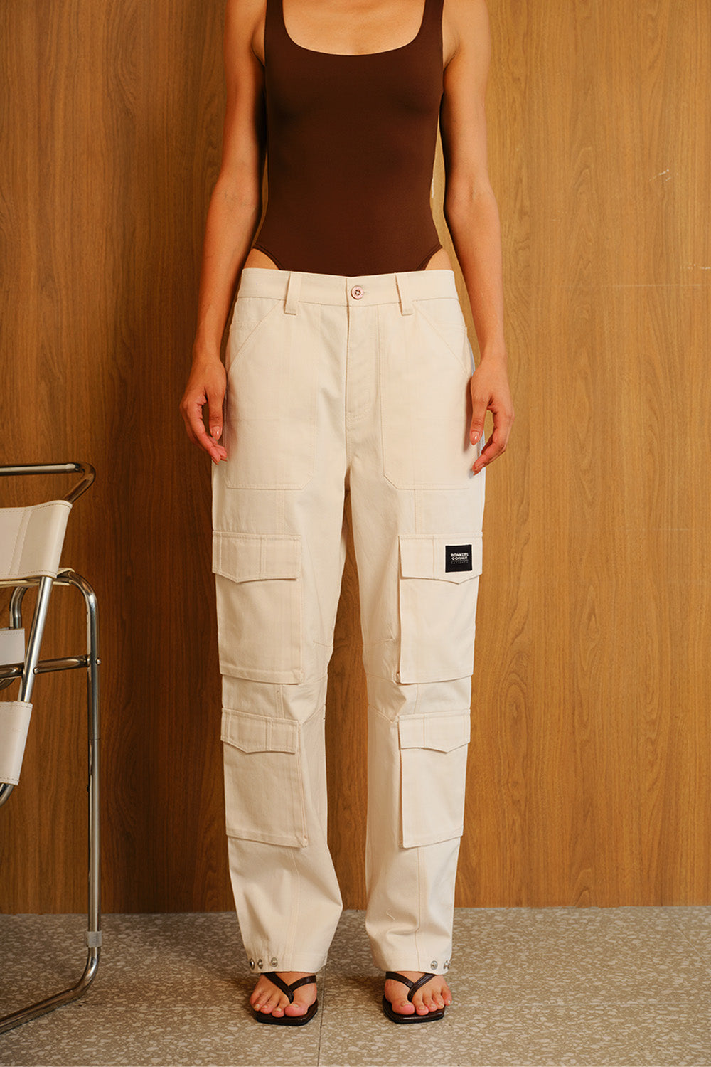 Cream 8 Pockets Cargo Pant - BonkersCorner