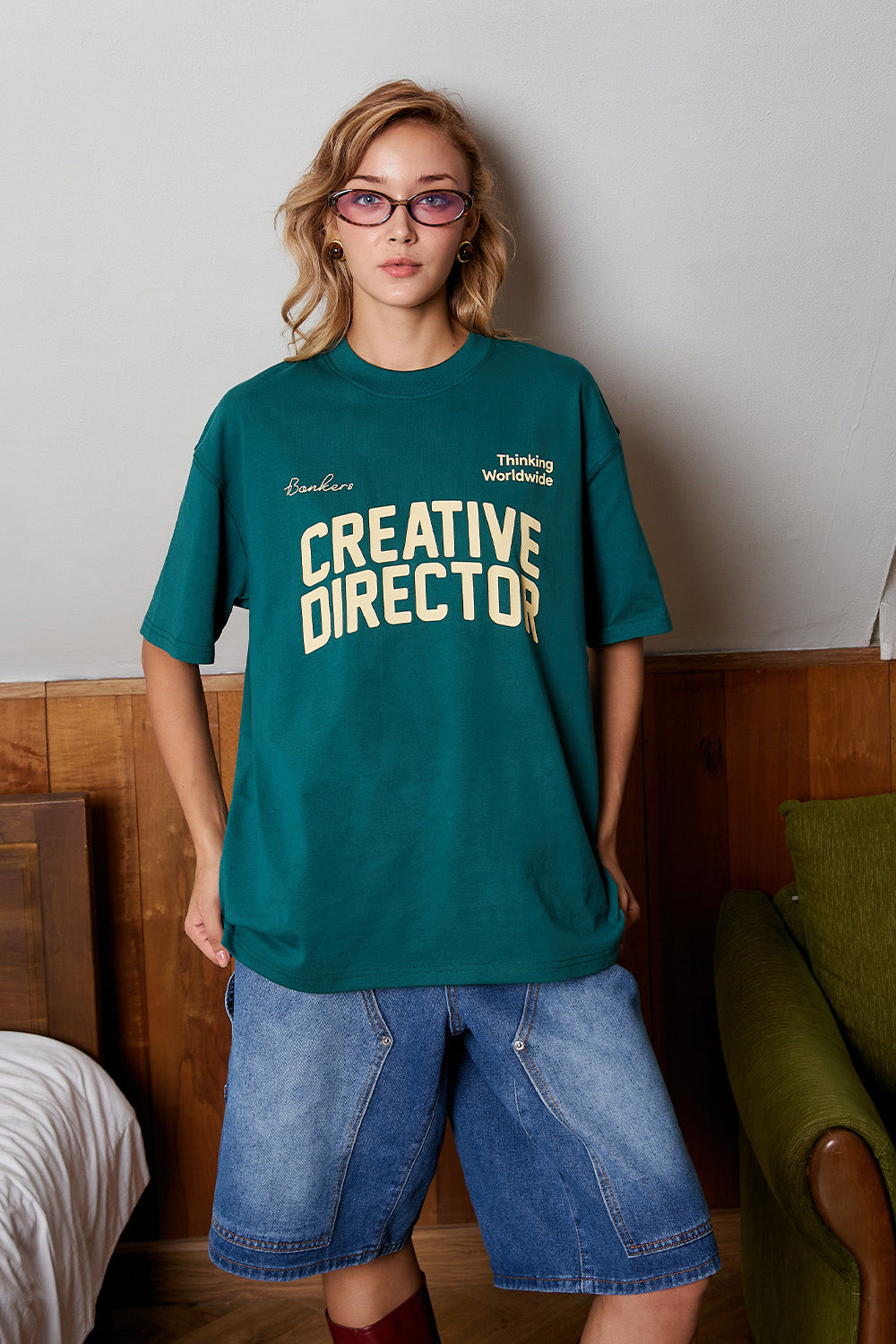 Creative Director Bottle Green Oversized T-shirt