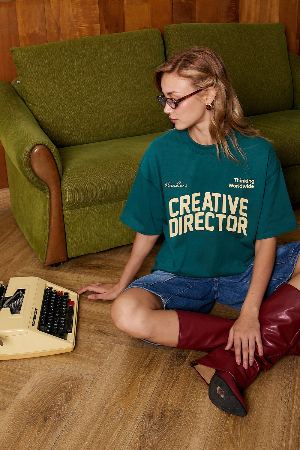 Creative Director Bottle Green Oversized T-shirt