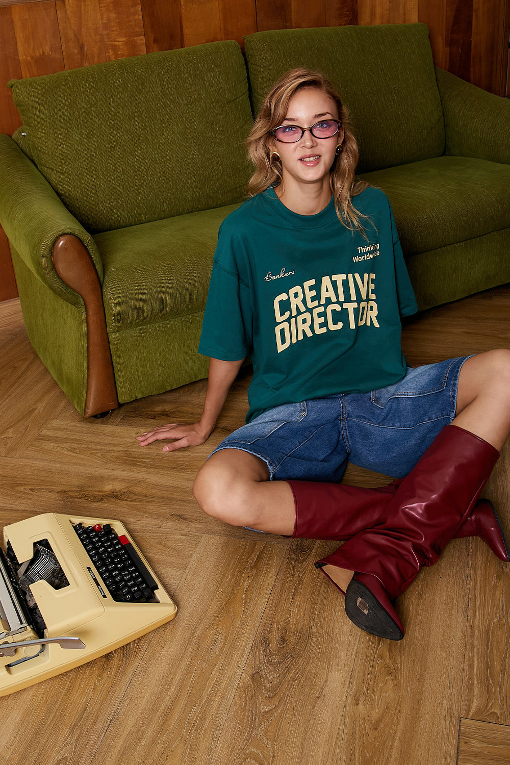Creative Director Bottle Green Oversized T-shirt