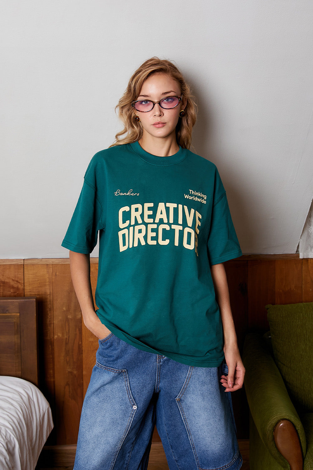 Creative Director Bottle Green Oversized T-shirt