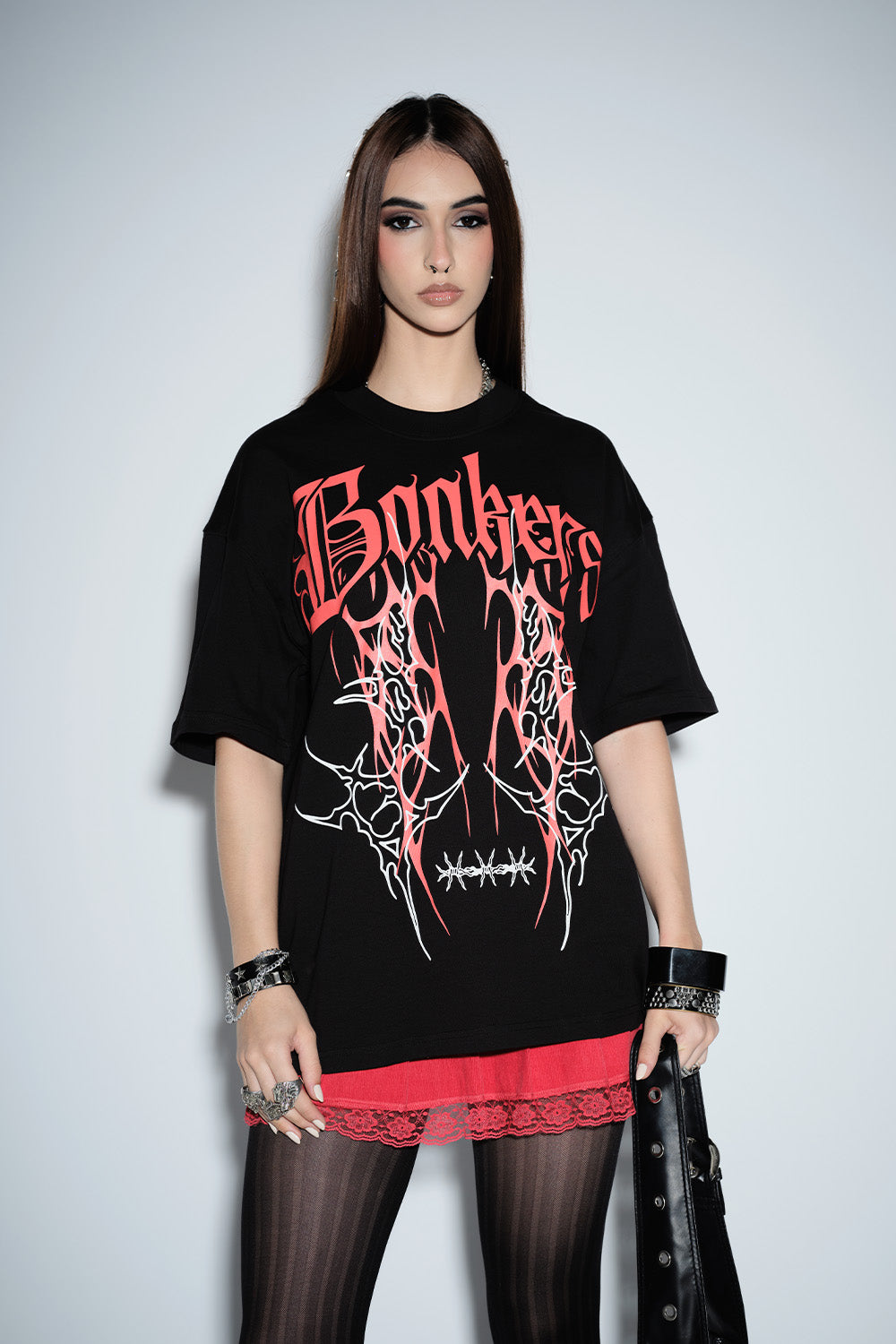 Crimson Thorns Oversized T-shirt - BonkersCorner