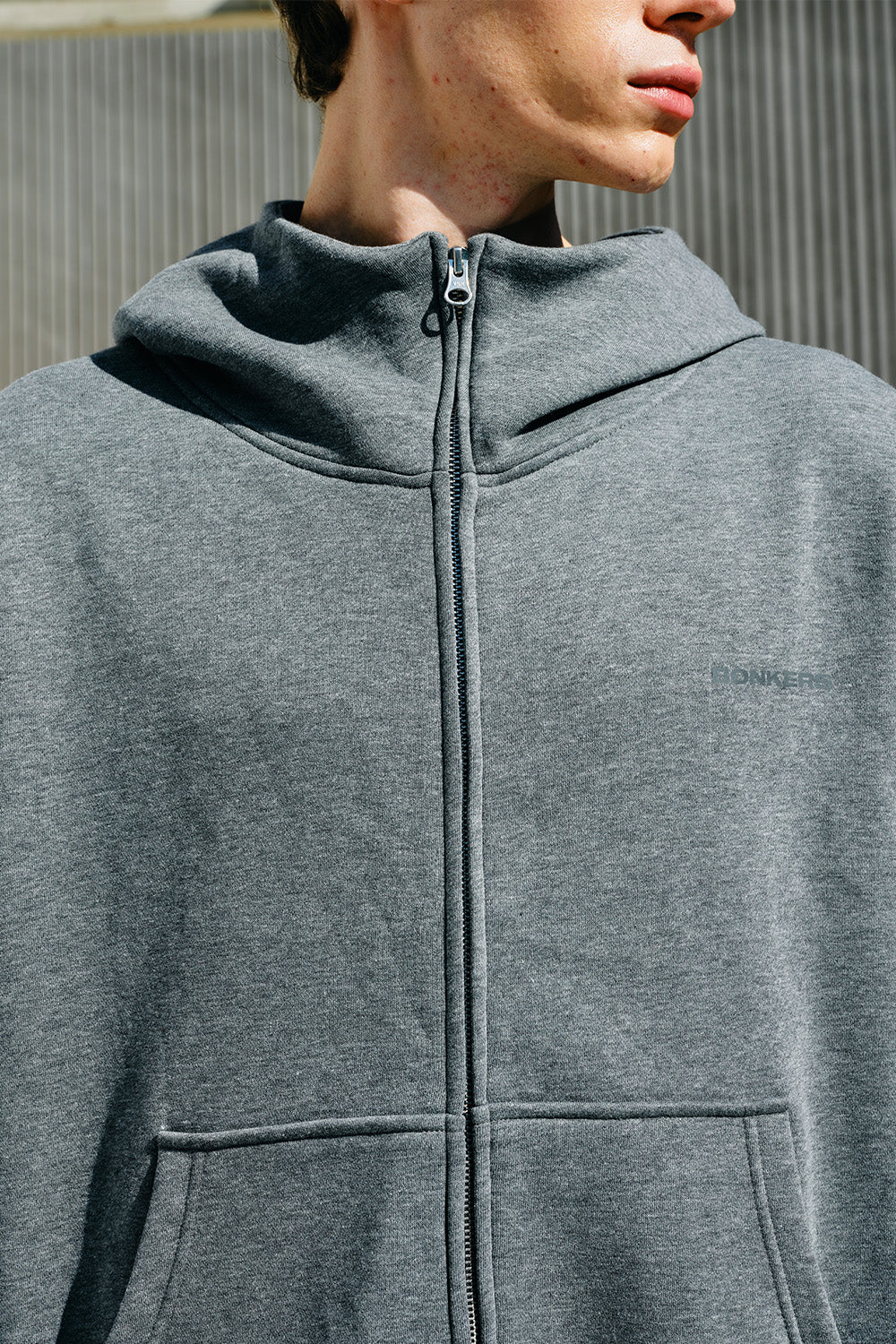Dark Melange Classic Zip Hoodie
