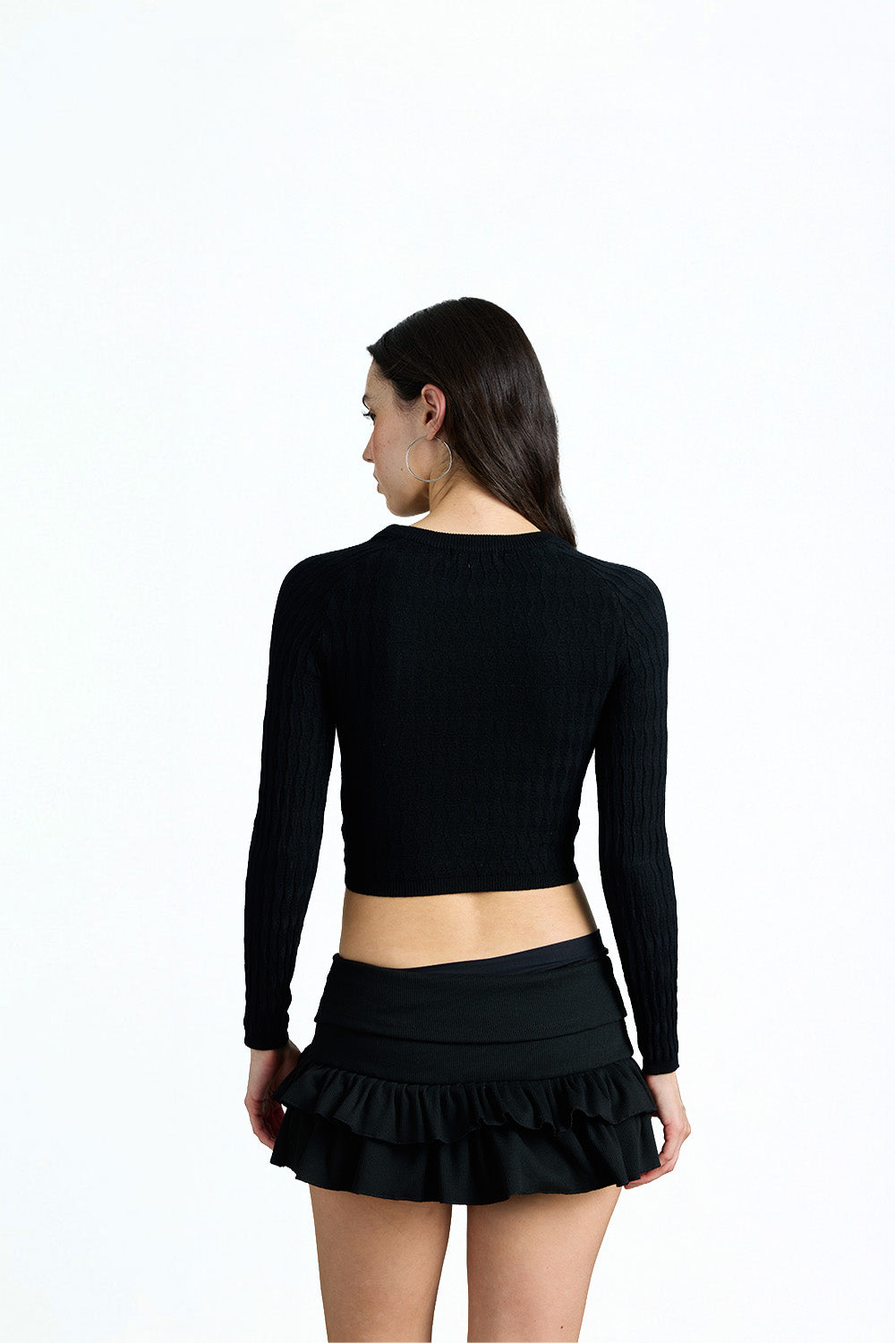 Dark Mode Cut-Out Knit Top - BonkersCorner