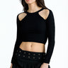 Dark Mode Cut-Out Knit Top - BonkersCorner