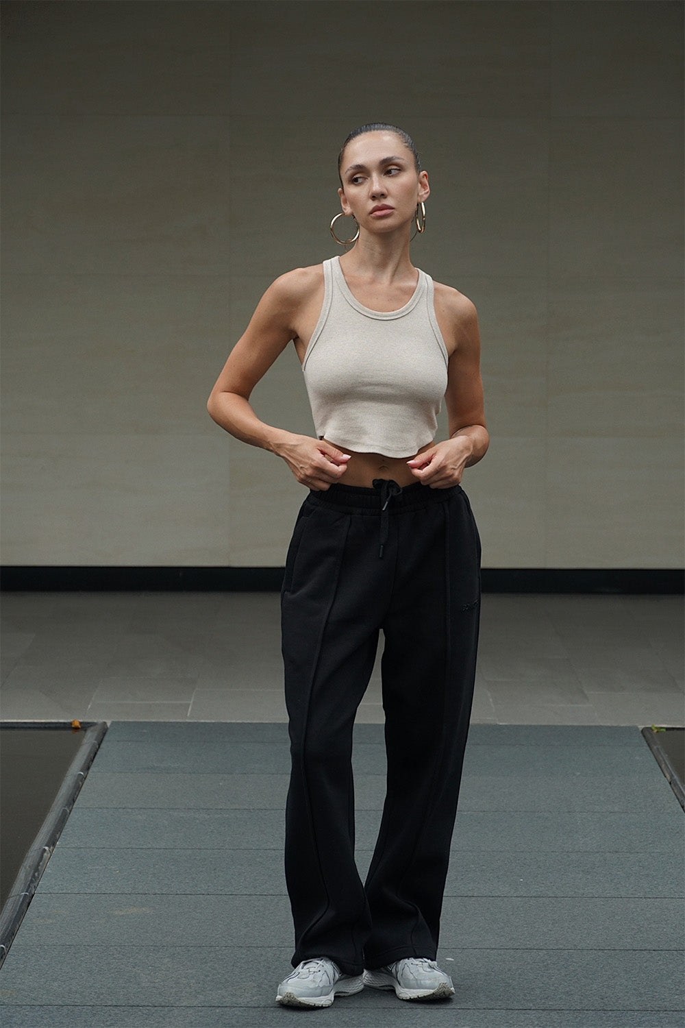 Diminutive Black Wide Leg Joggers - BonkersCorner