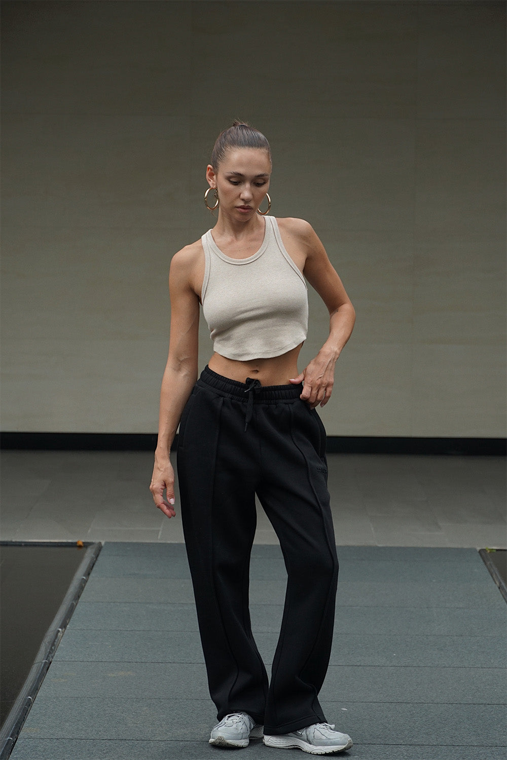 Diminutive Black Wide Leg Joggers