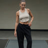 Diminutive Black Wide Leg Joggers - BonkersCorner