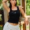 Jet Black Outline Tank Top - BonkersCorner