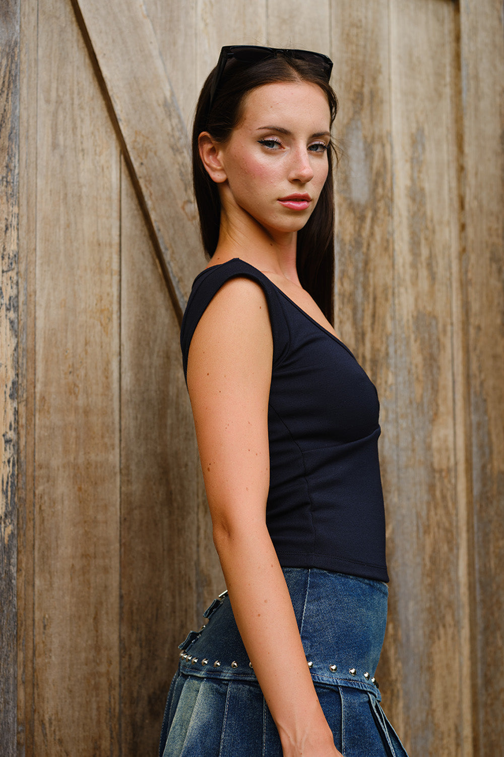 Soft Black Wrap Top - BonkersCorner