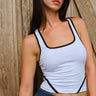 Soft White Outline Tank Top - BonkersCorner