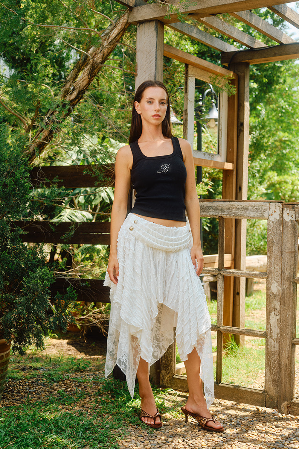Jet Black Outline Tank Top - BonkersCorner