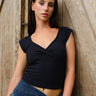 Soft Black Wrap Top - BonkersCorner
