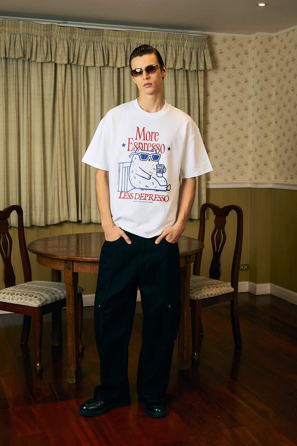 Espresso Depresso White Oversized T-shirt